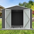 thumbnail image 2 of LoLado 6x8 FT Outdoor Metal Storage Sheds, Garden Sheds Waterproof with Lockable Doors, for Backyard, Lawn, Grey, 2 of 6
