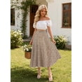 thumbnail image 5 of TEMOFON Womens Floral Maxi Skirt Elastic Waist A-Line Long Skirt Casual Flowy Summer Boho Beach Vacation Skirt with Pockets, 5 of 9