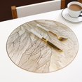 thumbnail image 3 of Guiexla Placemats PVC Table Mat Heat Resistant Round Dining Pad Feather Texture Protective Anti-Scalding Wear-Resistant Kitchen Accessories for Home Bar Dining Room, 3 of 8