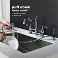 thumbnail image 4 of Cfowner Brass Bridge Kitchen Faucet, Kitchen Sink Faucet with Pull-Out Side Spray, Chrome, 4 of 7