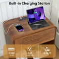 thumbnail image 6 of Wirrytor Nightstand Set of 2 with Charging Station for Bedroom , Wood Wide Bedside Table with Drawer and Shelf, Wide Side Table with Storage for Home Office, End Table for Living Room,Walnut, 6 of 8