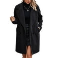 thumbnail image 2 of Women Winter Overcoat, Double Breasted Winter Coat Side Pockets Long Sleeves Pure Color  For Daily Life, 2 of 6