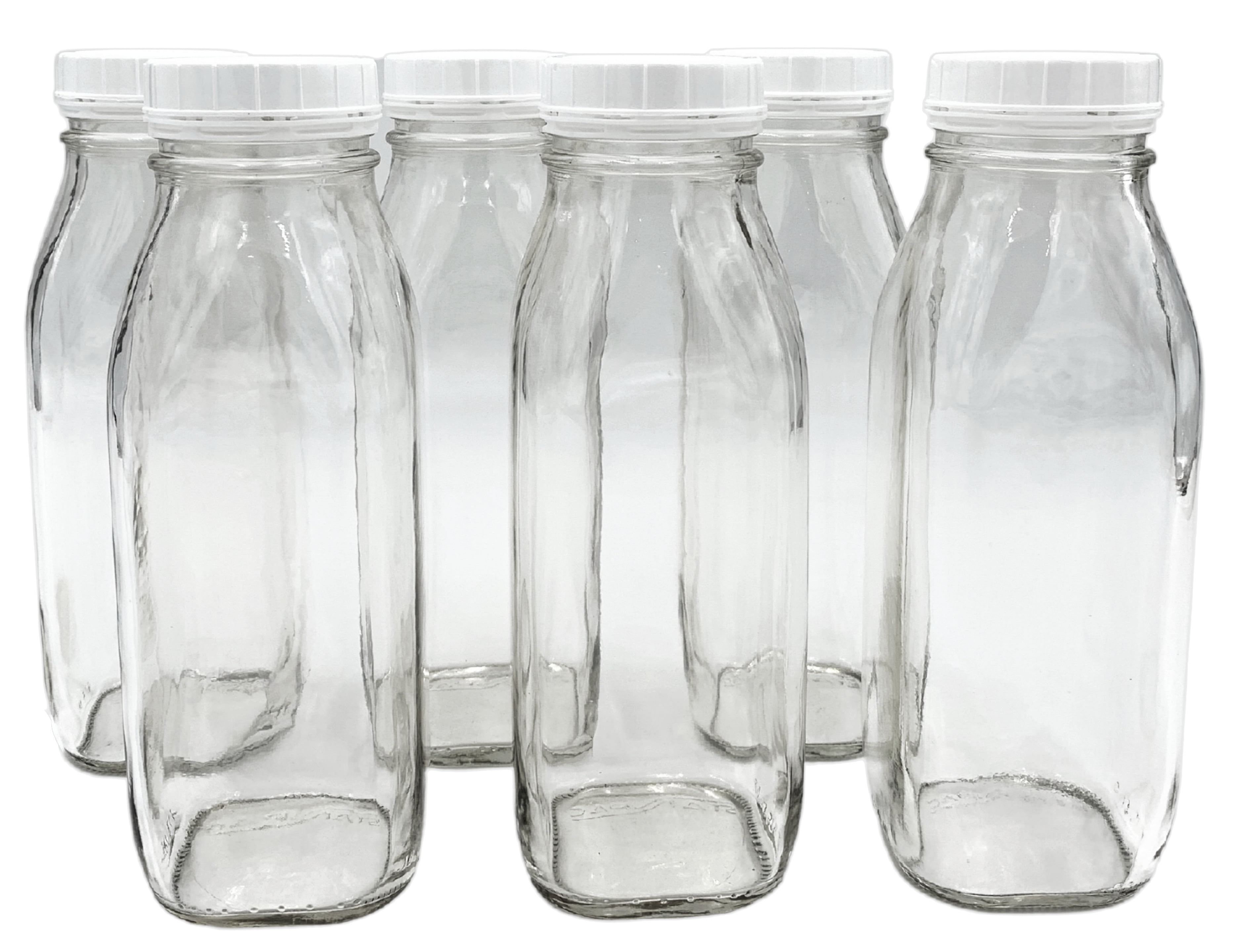 16 Oz Glass Water Bottle Virtually Unbreakable with Thick Sides and Screw-on Cap