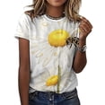 thumbnail image 3 of Bee And Flowers T-Shirts Casual T-Shirt Short Sleeve Women Trendy Tshirt Beach Custom Tops, 3 of 5