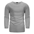 thumbnail image 4 of SWSMCLT Men's Cotton Thin Casual Blouse Linen Shirt 3/4 Sleeve Shirt V Neck Loose Lightweight Soft Spring Summer Beach Top Grey Small, 4 of 4