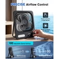 thumbnail image 3 of Travel Desk Fan, 8 in Battery Operated Fan with 10000mAh Rechargeable Battery, 40H Runtime, 100 Speeds, 180° Tilt Folding Portable Fan for Desktop, Home, Camping, 3 of 7
