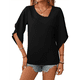 thumbnail image 2 of Blusa Informal Elegante de con Cuello en V para Mujer, 1/2, Verano 2025 Negro L, 2 of 9