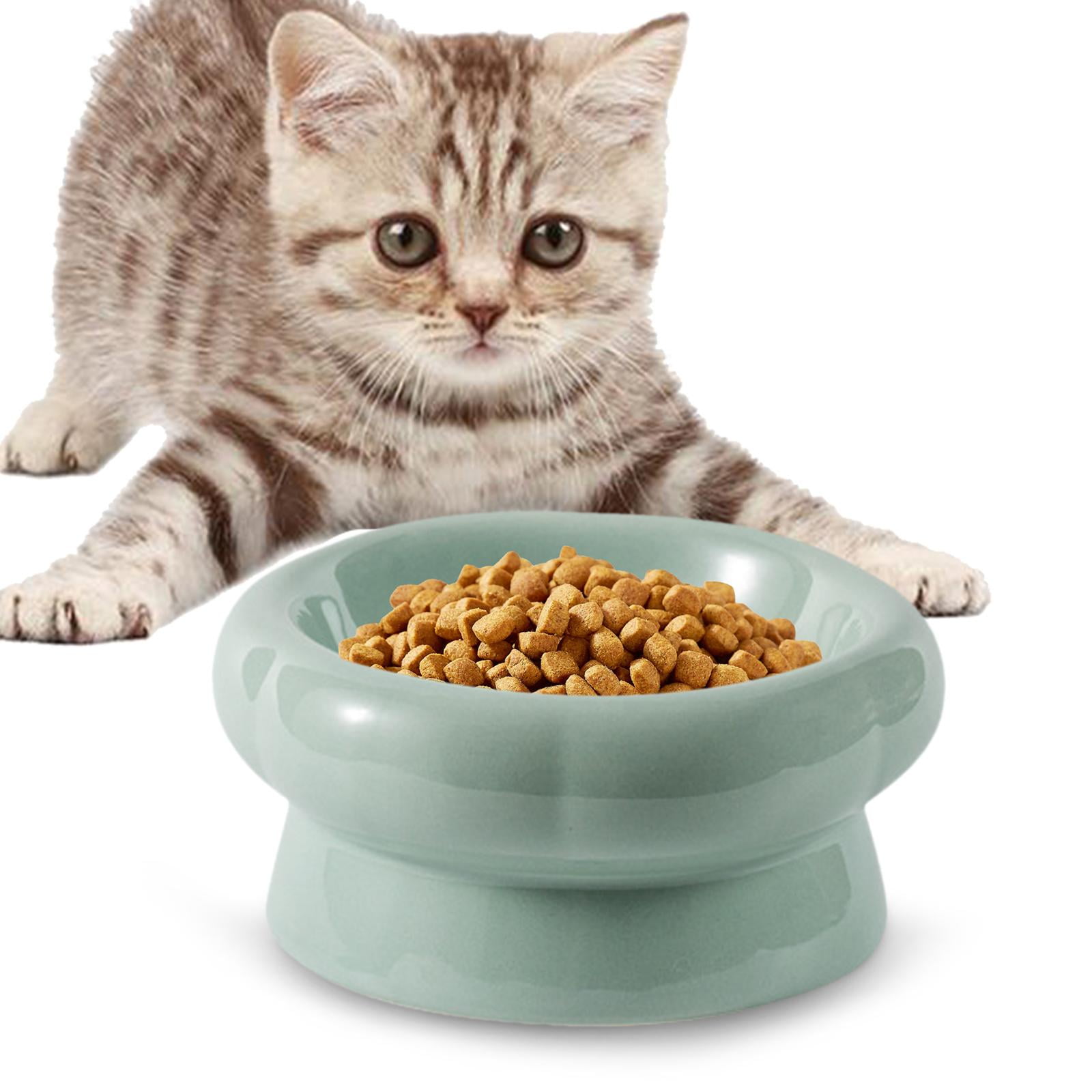 Cat Food Bowl Ceramic Cat Bowl Protect Bibs From Pets Stable Non-slip Snack Bowl 180ML