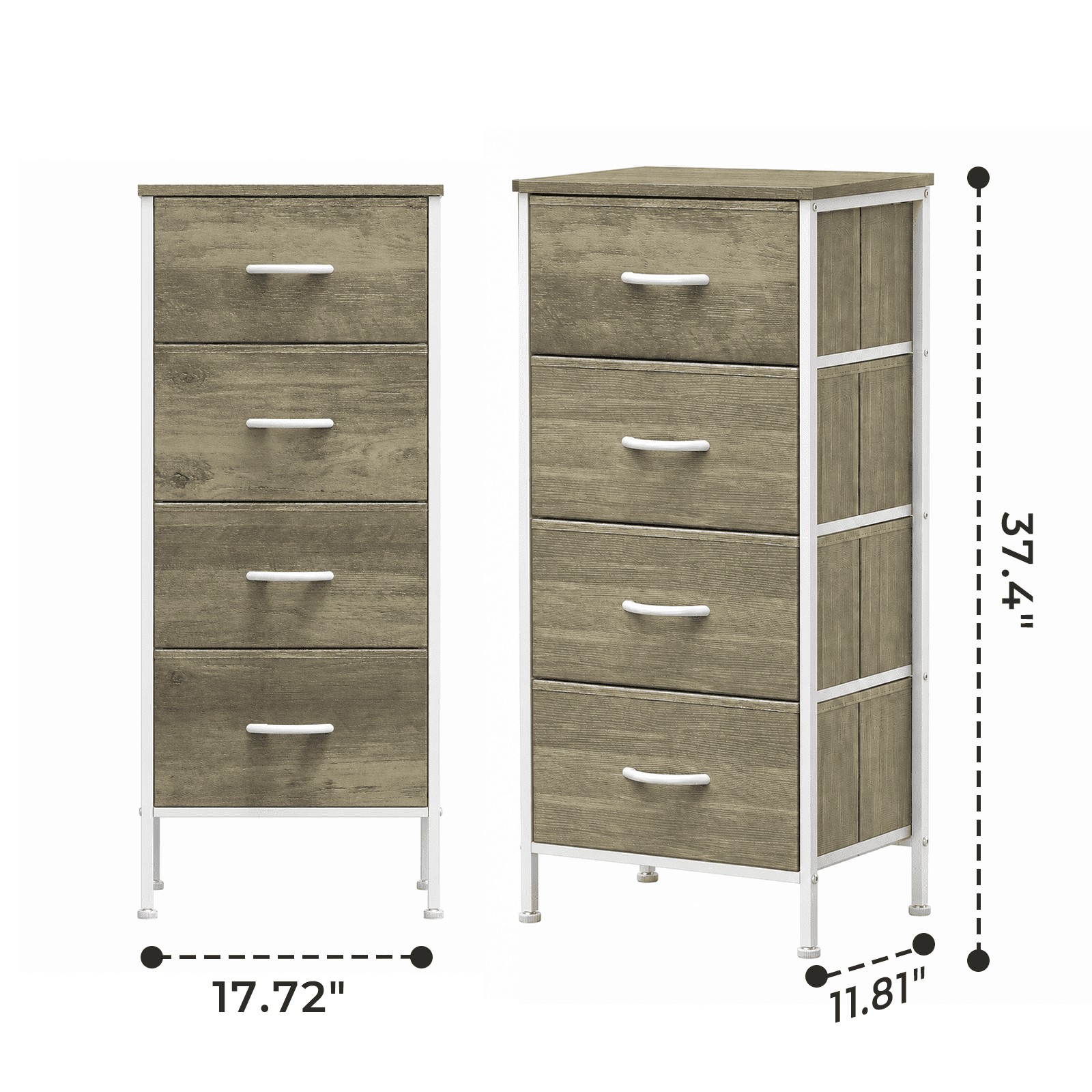Alvantor Dresser for Bedroom with 4/5 Storage Drawers, Dressers Chest of Drawers Fabric Dresser with Sturdy Steel Frame, Wooden Top Cabinet Night Stand Dresser for Closet