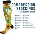 thumbnail image 4 of 1 Pairs Sunflower Compression Socks for Women Men Knee High Stocking for Running, Athletic, Medical Gift, 4 of 7
