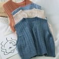 DanceeMangoo Women Sweater Vest Outerwear Knitted VNeck Sweater Female
