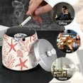 thumbnail image 4 of Yayeee Ashtray with Lid for Cigarette Smokeless Stainless Steel Home Ash Holder, Starfish Seashell, 4 of 7