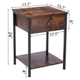 thumbnail image 5 of ALEAVIC Set of 2 Nightstand, 2-Tire End Table with Drawer and Storage Shelf, Brown, 5 of 7
