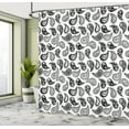 thumbnail image 5 of Ambesonne Paisley Shower Curtain, Different Flowers Forms, 69"Wx75"L, Grey and Black, 5 of 5