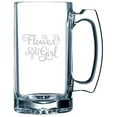 thumbnail image 1 of Flower Girl Samantha Font Wedding Party Themed Etched 25oz Beer Mug, 1 of 1