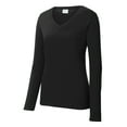 thumbnail image 7 of Womens Long Sleeve Fan Favorite Cotton/Polyester V-Neck Tee Jet Black 4X-Large, 7 of 7