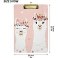 thumbnail image 2 of FMSHPON Cute Llamas Pink Clipboard Hardboard Wood Nursing Clip Board and Pull for Standard A4 Letter 13x9 inches, 2 of 5