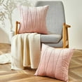 thumbnail image 6 of Top Finel Decorative Hand-Made Throw Pillow Covers Soft Particles Velvet Solid Cushion Covers 18 x 18 for Couch Bedroom Car, Pack of 2, Pink, 6 of 6