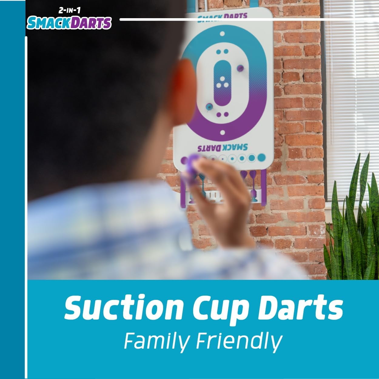 2-In-1 Smack Darts Suction Cup Convertible Dartboard Target Game