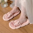 thumbnail image 3 of Pantuflas con lazo en forma de corazón para niña, esbeltas y dulces, para verano, para mujer, para el baño, para el hogar, sandalias transparentes antideslizantes con cristales, 3 of 4