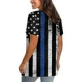 thumbnail image 4 of T-Shirts for Women Trendy, Women's V Neck T Shirt Summer American Flag Tunic Tops Casual Short Sleeve Patriotic Flowy Blouse Shirt, 4 of 6