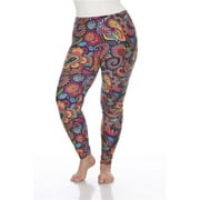 White Mark PS210-201 Womens Plus-Size Printed Leggings - Colorful Paisley, One Size-Plus
