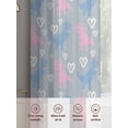 thumbnail image 6 of Pink Blue Dinosaur Sheer Curtains 2 Panels Set Pixel Art Style Cartoon Animals Heart Farmhouse Sheer Window Curtains Light Filtering Rod Pocket Voile Drapes for Bedroom Living Room 52"x63", 6 of 9