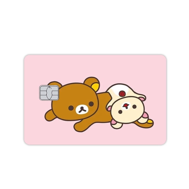 Anime Cute Rilakkuma Credit Card Skin Stickers Diy Kawaii Anti-scratch Creative Debit Bank Bus Metro Card Waterproof Skin Film