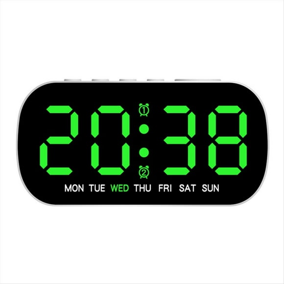 Reloj Electrónico con Brillo Ajustable, Despertador Multifuncional Simple, Reloj Digital LED con Visualización de Fecha y Temperatura.