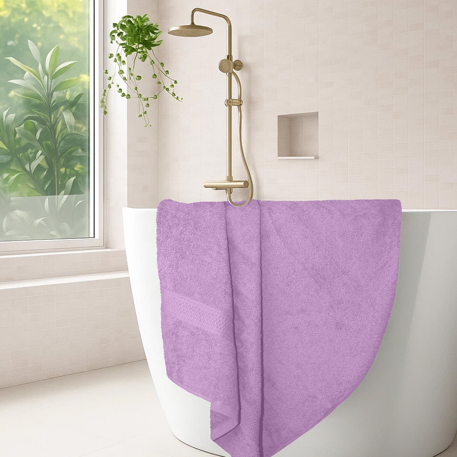 Dan River Bath Towel 4 Pack 27x54 in Ultra Soft Quick Drying Cotton Towel - Lavender