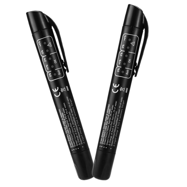 SHOWERORO 2Pcs Brake Pad Detection Pen Black Nylon Metal Probe Compact Design for Car Owners Mechanics