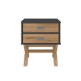 thumbnail image 1 of Manhattan Comfort CSM90509 Rustic Mid-Century Modern 2-Drawer Barclay Nightstand, Black & Natural Wood, 1 of 1