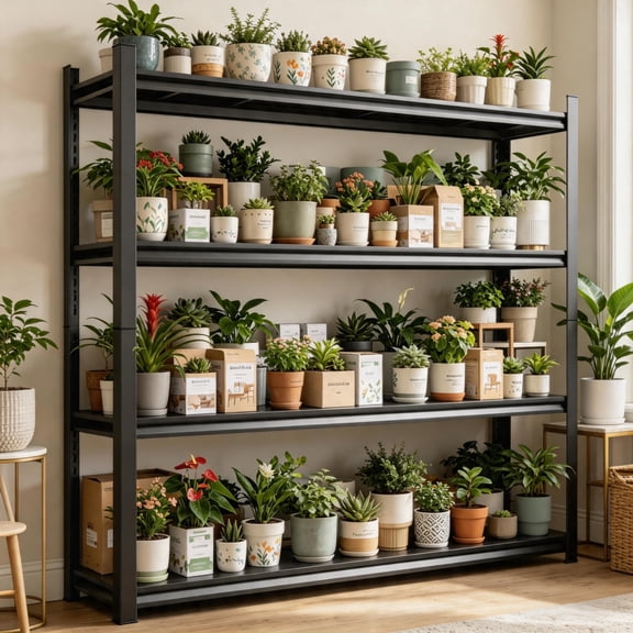 Stylish 4-Tier Green Plant Display Stand, Rust-Proof & Wear-Resistant Metal Flower Pot Storage Rack, Multi-Purpose Green Plant Storage for Indoor Living Room, Outdoor Garden & Balcony, 40"W*18"D*54"H