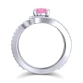 thumbnail image 4 of 2.50 Ct Round Shape Pink Sapphire & Aquamarine Gemstone Sparkle Wedding Ring for Women Solid 14K White Gold Size 3.5 by Diamond-Capitals, 4 of 8