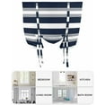 thumbnail image 6 of Navy Blue Grey Striped Tie Up Curtains for Window, Thermal Insulted Balloon Shade Adjustable Rod Pocket Curtains Valance Panels for Kitchen Bathroom Cafe 42 x 45 Farmhouse Stripes Minimalist, 6 of 6