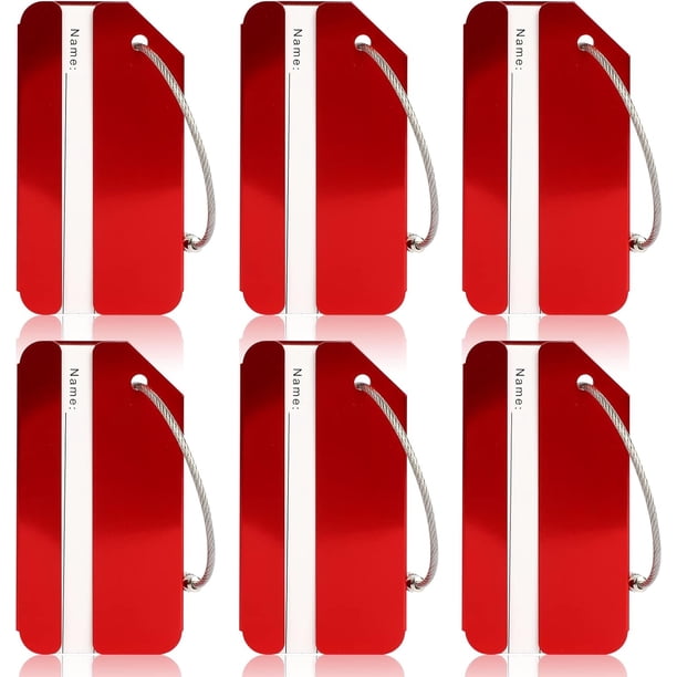 etiquetas de equipaje negras para maletas, etiquetas de equipaje de metal para bolsas de viaje, etiquetas de maleta impermeables con tarjeta de identificación con nombre para familiares, parejas, ami
