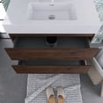 thumbnail image 3 of Alice 36" Wall Mounted Floating Bathroom Vanity in Walnut with White Basin, 3 of 11