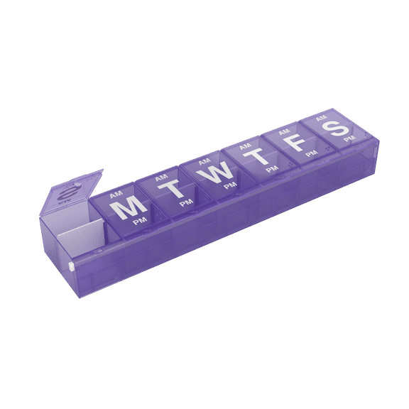 Ezy Dose Weekly (7-Day) Locking Pill Organizer, Daily Use, Large Compartments (3XL), plastic