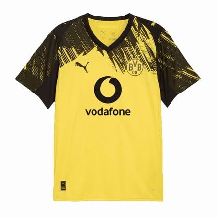 PUMA Borussia Dortmund Home Men's Soccer Jersey 25/26 (Faster Yellow-PUMA Black, XL)