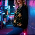 thumbnail image 4 of Veste pour Femmes, Décontractée Fête Mer Paillettes Embellissement Tempérament Col Rond Manches Longues, Vestes pour Femmes, 4 of 9
