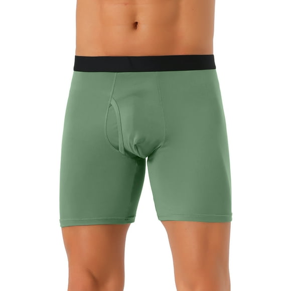 INSPIRE CHIC Men's Underpants Boxer Briefs Open-Fly Secure Waist Stretch Boxer Underpants 30 Green