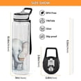 thumbnail image 3 of Elephant Ice Cream Sports Water Bottle Portable Travel Mug 32oz BPA Free Leak Proof Straw Transparent Tritan for Gym Yoga Cycling Camping, 3 of 7
