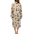 thumbnail image 3 of FKELYI Women Zip Up Robe Nightgowns Comfy House Coats Halloween Pumpkin Bat Star Print Full Length House Dress Long Sleeve Bathrobe with 2 Pockets Breathable Sleepwear, XL, 3 of 6