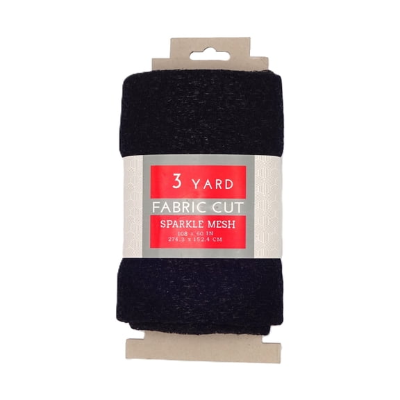 Black Sparkle Mesh Crafting Fabric, 3 yard precut
