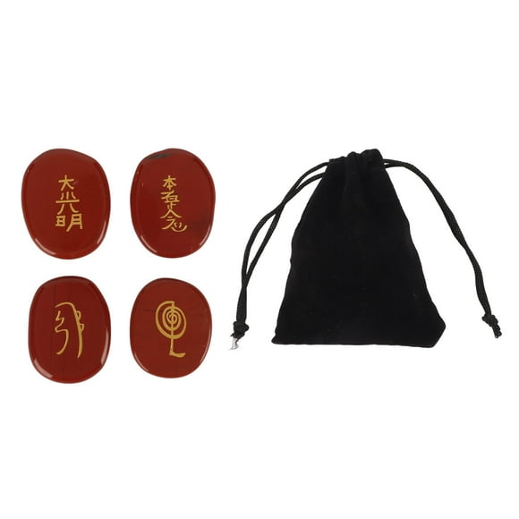 Rune Stones Set,4Pcs Natural Rune Stones Engraved Reiki Symbols Stones Natural Rune Stones Built for Professionals