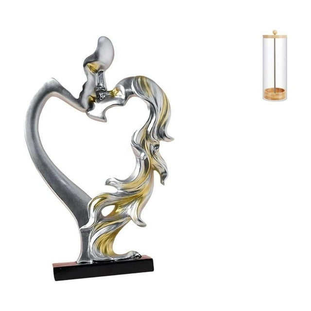 Figura De Pareja Besándose, Dispensador De Pajitas, Soporte Para Estatua De Pareja Besándose, Adorno De Escritorio Coleccionable Para Dormitorio, Boda, Estantería, Armario, Decoración Del