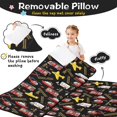 thumbnail image 3 of Fireman and Helicopter Black Pattern Teens Toddler Nap Mat with Pillow, Sleeping Mat Bag for Preschool Daycare 50"x20", 3 of 6