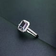 thumbnail image 2 of Emerald Cut Alexandrite Ring 925 Sterling Silver Promise Ring For Her Color Change Gemstone Engagement Ring Christmas Birthday Gift, 2 of 3