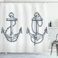 thumbnail image 1 of Ambesonne Anchor Shower Curtain, Vintage Sketch of Anchor, 69"Wx70"L, Dark Teal White, 1 of 3