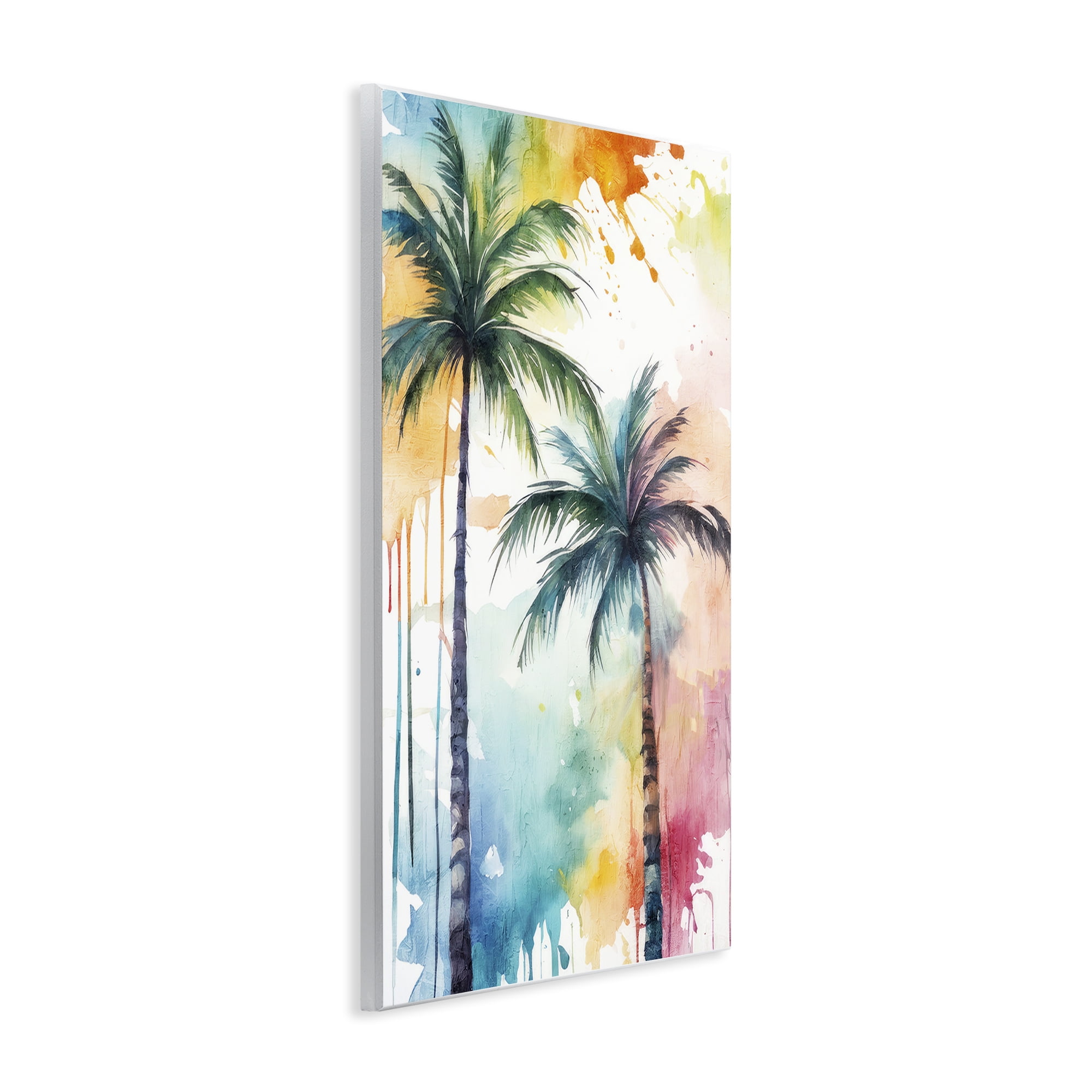 Stupell Industries Paint Splash Palms Botanical & Floral Painting Unframed Art Print Wall Art, 10 x 15